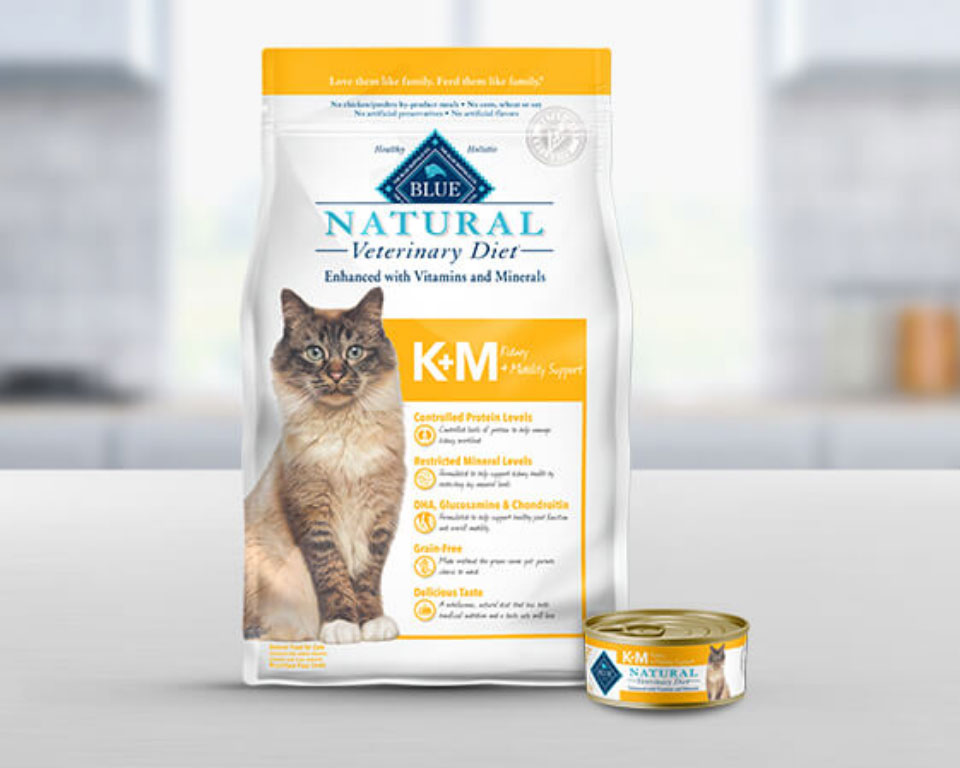BLUE Natural Veterinary Diet™ Kidney + Mobility Support Wet and Dry Cat Food